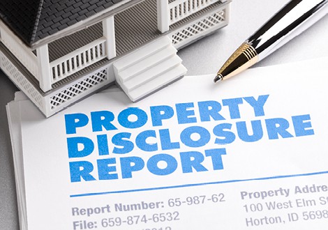 Property disclosure report with a house