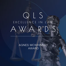 QLS excellence in law awards.Agnes McWhinney award 