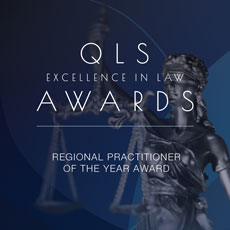 QLS excellence in law awards. Regional practitioner of the yearaward 