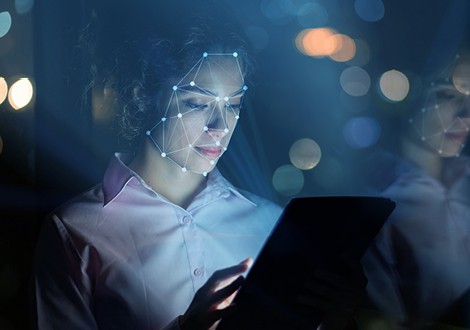Woman on an ipad