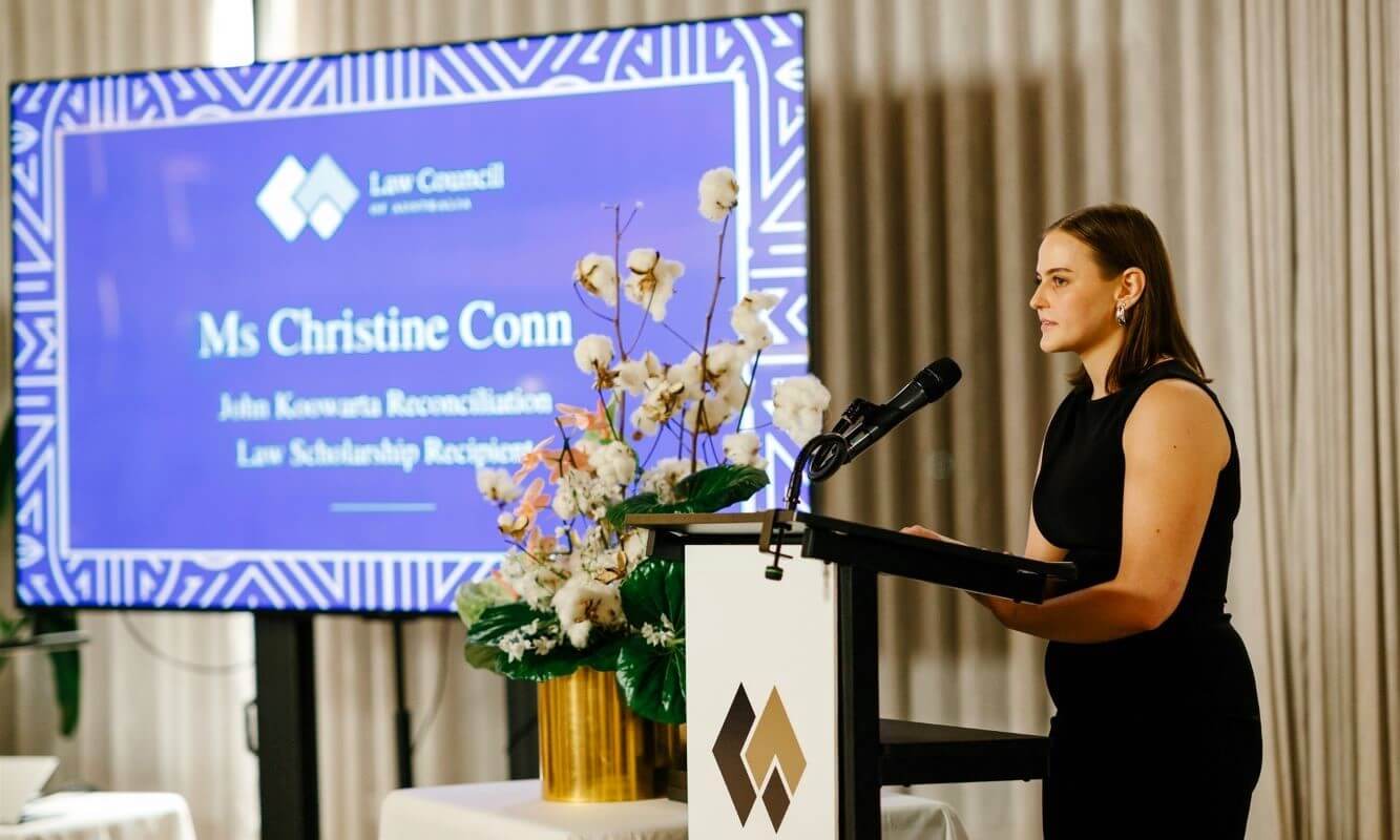 QUT student Christine Conn at the Law Council of Australia’s Gala Dinner 