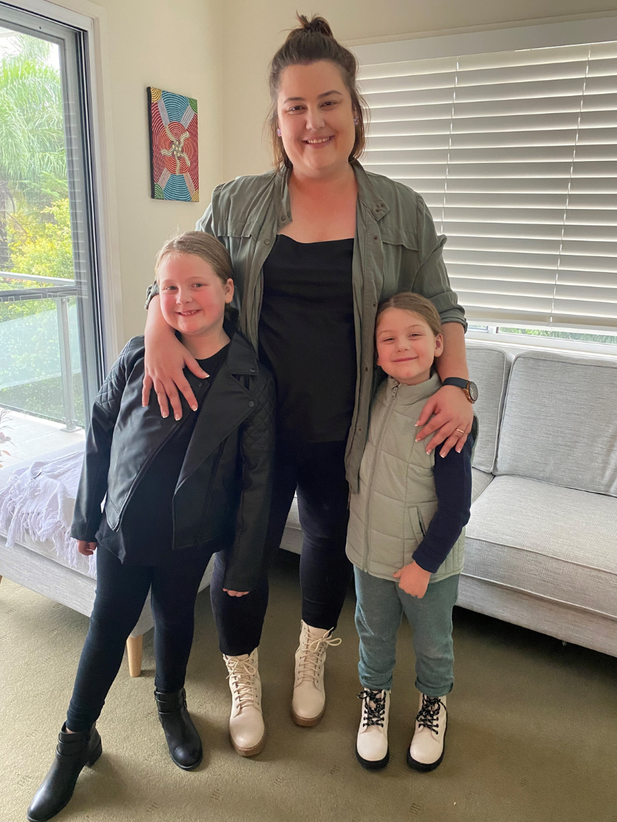 Sarah with her children