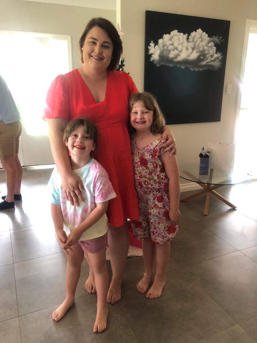 Sarah with her children