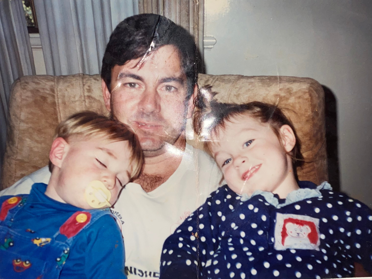 Simon with his dad